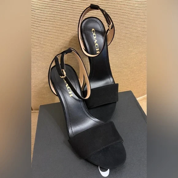 🔥NWT COACH Women's Regina Ankle Strap Sandals in Black - Size 8.5 - Picture 6 of 16